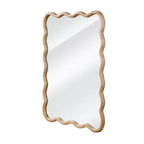 Miroir mural 20 x 30 avec cadre en bois massif, miroir décoratif rectangulaire ondulé pour salle de bain, chambre, salon, entrée