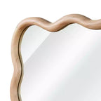 Miroir mural 20 x 30 avec cadre en bois massif, miroir décoratif rectangulaire ondulé pour salle de bain, chambre, salon, entrée
