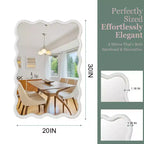 Miroir mural 20 x 30 avec cadre en bois massif, miroir décoratif rectangulaire ondulé pour salle de bain, chambre, salon, entrée