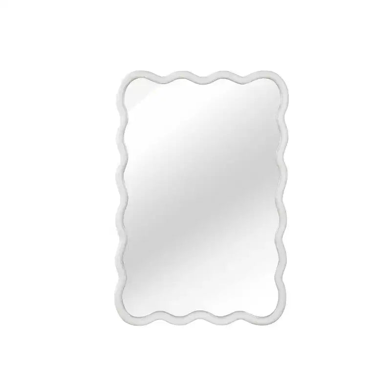 20 x 30 Wall Mirror with Solid Wood Frame, Wavy Rectangle Decorative Mirror for Bathroom, Bedroom, Living Room, Entryway