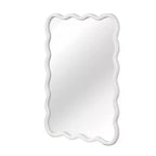 Miroir mural 20 x 30 avec cadre en bois massif, miroir décoratif rectangulaire ondulé pour salle de bain, chambre, salon, entrée
