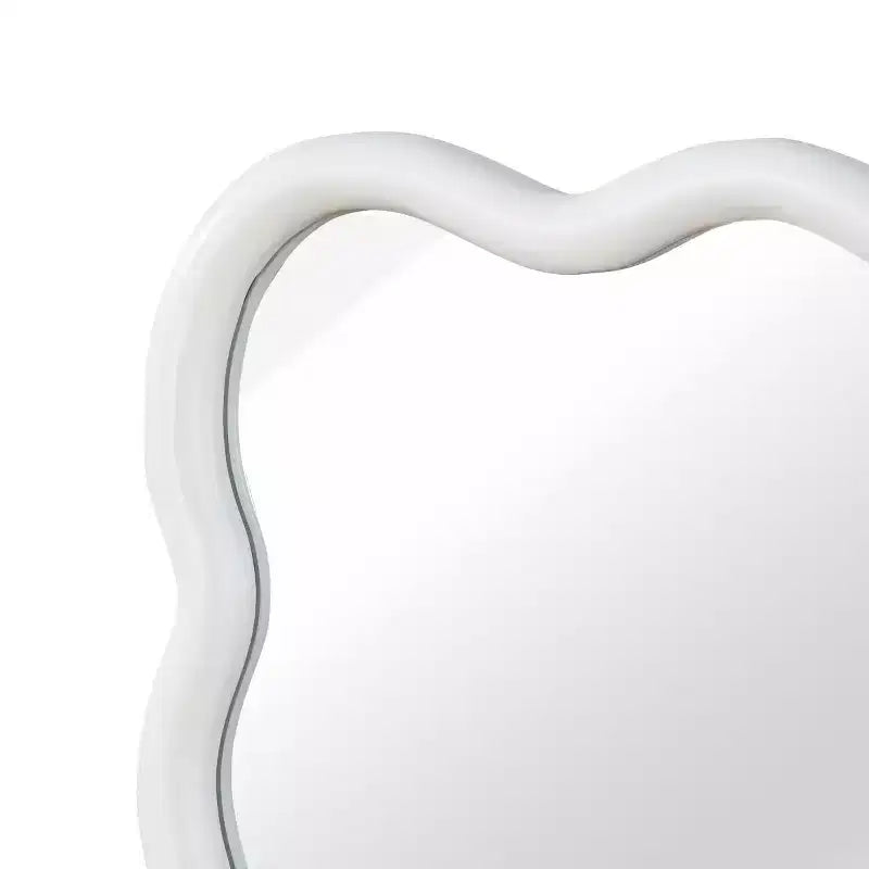 20 x 30 Wall Mirror with Solid Wood Frame, Wavy Rectangle Decorative Mirror for Bathroom, Bedroom, Living Room, Entryway