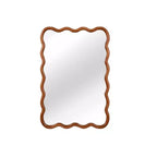 Miroir mural 20 x 30 avec cadre en bois massif, miroir décoratif rectangulaire ondulé pour salle de bain, chambre, salon, entrée