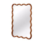 Miroir mural 20 x 30 avec cadre en bois massif, miroir décoratif rectangulaire ondulé pour salle de bain, chambre, salon, entrée