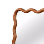 Miroir mural 20 x 30 avec cadre en bois massif, miroir décoratif rectangulaire ondulé pour salle de bain, chambre, salon, entrée