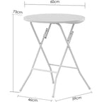 Table Cocktail Pliante Portable Hauteur Bar, Table Haute Ronde Compacte en Plastique, Bistrot en Acier avec Pieds Amovibles pour VR, Terrasse, Traiteur, Fêtes