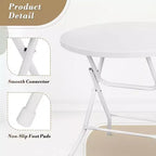 Table Cocktail Pliante Portable Hauteur Bar, Table Haute Ronde Compacte en Plastique, Bistrot en Acier avec Pieds Amovibles pour VR, Terrasse, Traiteur, Fêtes