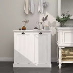 Meuble de tri de linge à bascule à deux compartiments avec rangement dissimulé