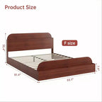 Cadre de lit Queen Size, lits en bois avec tête de lit de rangement et pied de lit surélevé, lit plateforme basse jumeau pour chambre à coucher, sommier tapissier non requis