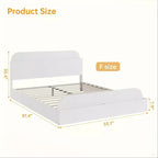 Cadre de lit Queen Size, lits en bois avec tête de lit de rangement et pied de lit surélevé, lit plateforme basse jumeau pour chambre à coucher, sommier tapissier non requis