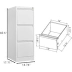Classeur 3/4 tiroirs, Classeurs verticaux robustes avec serrure, Armoire de rangement en métal pour bureau et maison, Assemblage requis