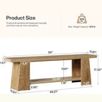 Banc d'entrée à 2 niveaux, banc à chaussures de 150 cm avec étagères de rangement, banc de bout de lit en bois pour entrée, chambre, salon