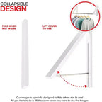 Séchoir à linge mural rétractable double pliable avec barre d'extension, blanc (lot de 20)