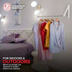 Séchoir à linge mural rétractable double pliable avec barre d'extension, blanc (lot de 20)