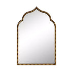 HomeRoots 36 Gold Metal Beaded Arch Framed Accent Mirror