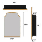 Meuble de salle de bain 49.5 x 75.2 cm, cadre doré légèrement arqué en fer forgé avec miroir, armoire de toilette murale