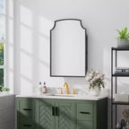 Meuble de salle de bain 49.5 x 75.2 cm, cadre doré légèrement arqué en fer forgé avec miroir, armoire de toilette murale