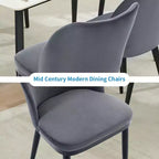 Chaises de salle à manger, chaises d'appoint rembourrées en tissu pour salle à manger, chaises de table à manger avec assise rembourrée et pieds en bois - Chaises de salle à manger modernes