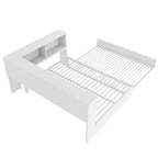 Lit de repos en métal grand format avec lit gigogne, 5 armoires de rangement, blanc