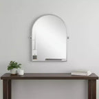 Miroir décoratif inclinable avec cadre en métal argenté de 36 po