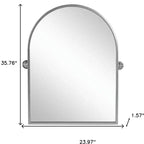 Miroir décoratif inclinable avec cadre en métal argenté de 36 po