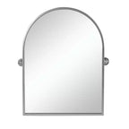 Miroir décoratif inclinable avec cadre en métal argenté de 36 po
