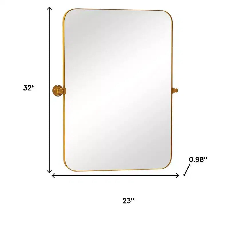 32 Gold Iron Tilting Framed Accent Mirror