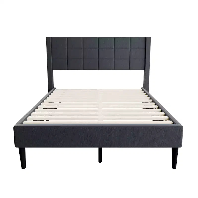 Lucas Modern Velvet Upholstered Platform Bed with Headboard
