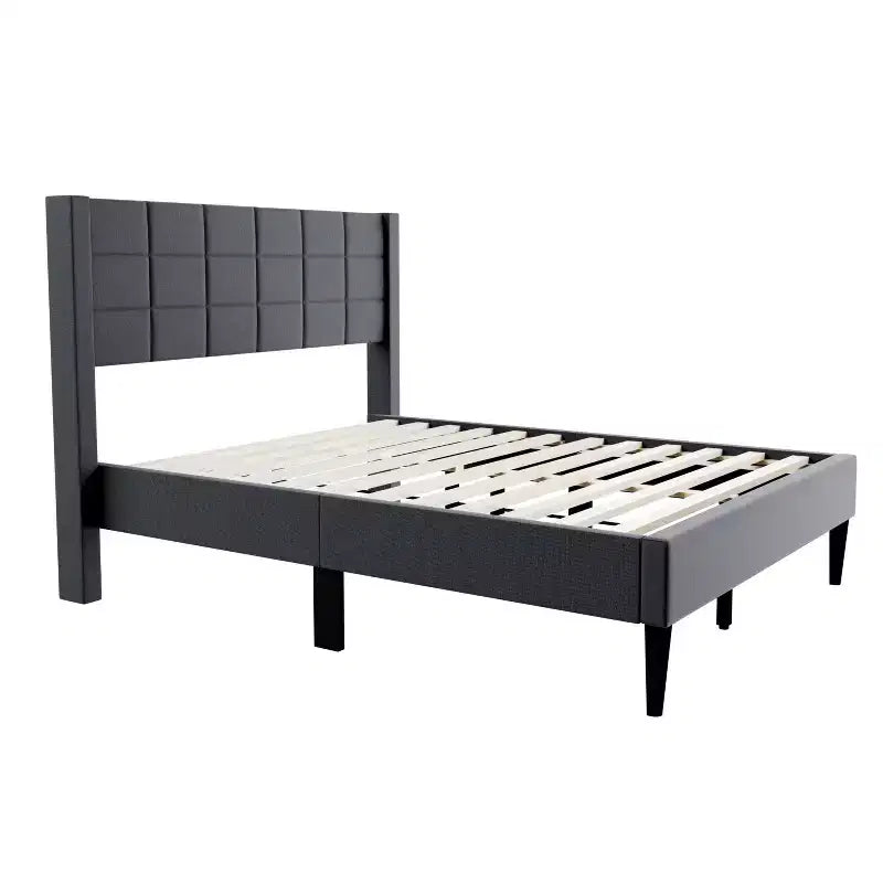 Lucas Modern Velvet Upholstered Platform Bed with Headboard