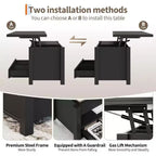 Table basse, table basse relevable convertible 4 en 1 avec rangement pour salon - 40 tables basses de rangement avec 2 tiroirs
