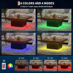 Table basse carrée, tables de salon LED 16 couleurs, tables basses modernes, table à cocktail pour bureau à domicile, appartement, salle de lecture, assemblage facile
