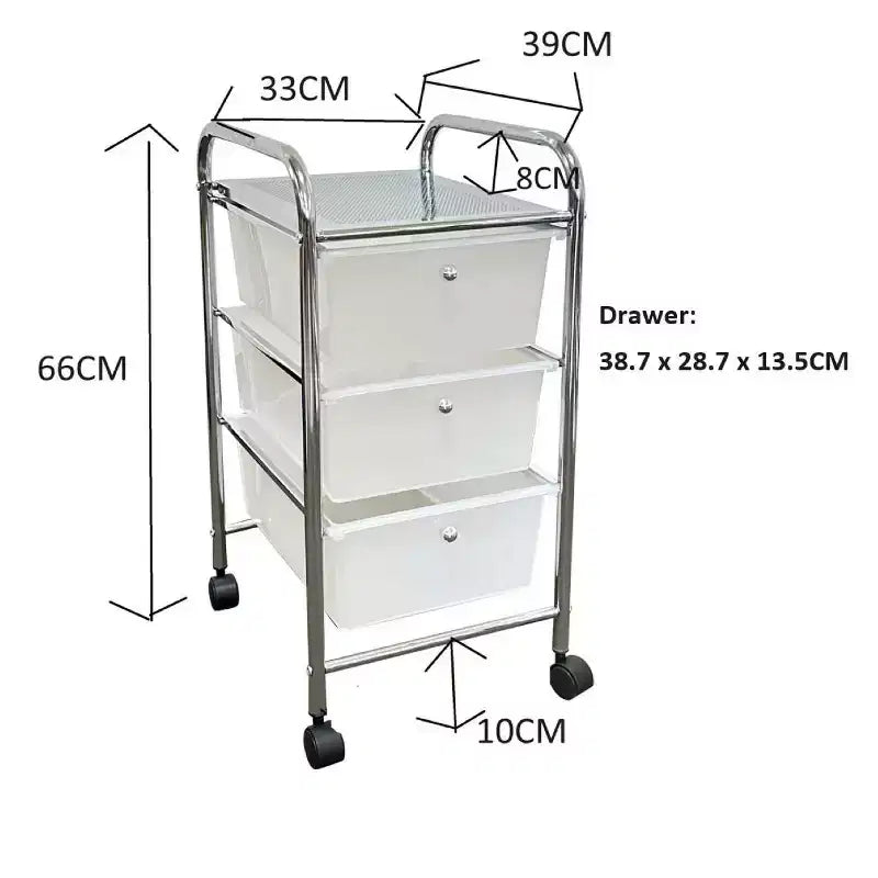 3-Drawer Rolling Storage Cart