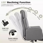 Fauteuil de bureau de direction grand dossier, chaise de bureau en cuir PU grande taille avec hauteur réglable, accoudoirs rembourrés et repose-pieds