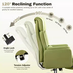 Fauteuil de bureau de direction grand dossier, chaise de bureau en cuir PU grande taille avec hauteur réglable, accoudoirs rembourrés et repose-pieds