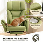 Fauteuil de bureau de direction grand dossier, chaise de bureau en cuir PU grande taille avec hauteur réglable, accoudoirs rembourrés et repose-pieds