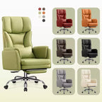 Fauteuil de bureau de direction grand dossier, chaise de bureau en cuir PU grande taille avec hauteur réglable, accoudoirs rembourrés et repose-pieds