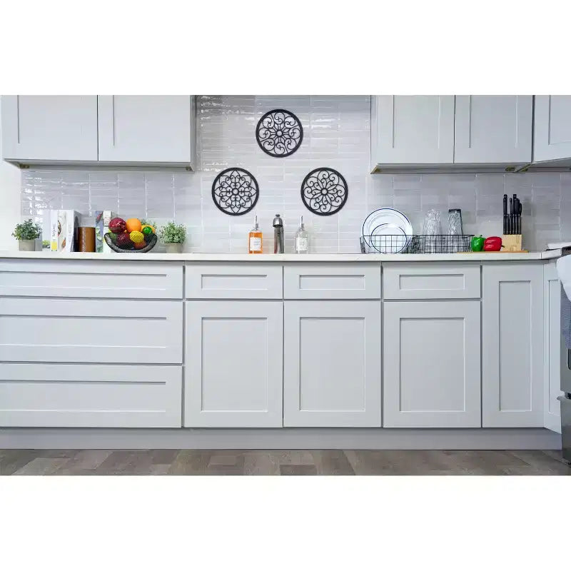 24 W x 42 H x 12 D Shaker Base Kitchen Cabinet, Solid Wood Frame, Water-Based Low-VOC Paint, Soft-Close, RTA, Dove Gray