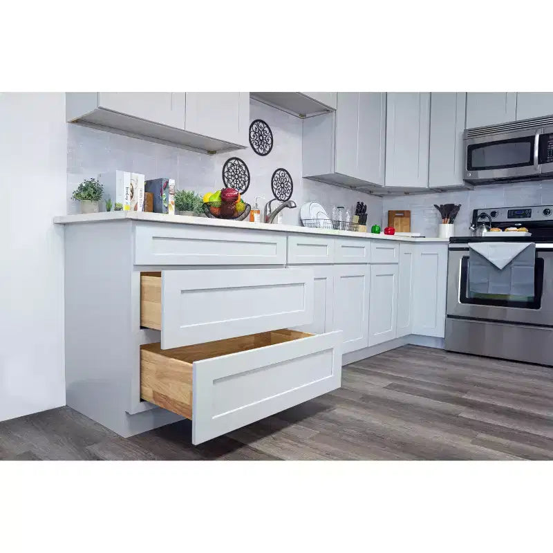 24 W x 42 H x 12 D Shaker Base Kitchen Cabinet, Solid Wood Frame, Water-Based Low-VOC Paint, Soft-Close, RTA, Dove Gray