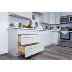 Meuble bas de cuisine Shaker 24 L x 42 H x 12 P, cadre en bois massif, peinture à base d'eau à faible teneur en COV, amortisseurs de porte, prêt à assembler, gris tourterelle