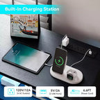 Commode de chambre, commode TV en bois noir 7 tiroirs avec station de charge et lumières, rangement moderne grande capacité