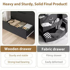 Commode à 8 tiroirs de 140 cm de large, meuble de rangement horizontal indépendant noir pour chambre à coucher, salon, couloir et entrée