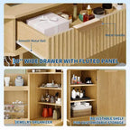 Coiffeuse d'angle en bois naturel, Coiffeuse d'angle avec plateau en verre, Coiffeuse d'angle avec miroir, lumières et chaise