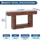 Table d'entrée de ferme de 63 po avec rangement et station de recharge, console étroite à 2 niveaux derrière le canapé, meuble de couloir en bois pour hall d'entrée