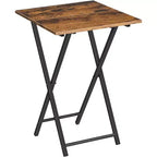 Table de service pliante pour télévision, table d'appoint portable en bois pour canapé, table d'appoint industrielle pour petits espaces – Gain de place, installation et pliage faciles