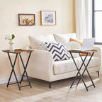 Table de service pliante pour télévision, table d'appoint portable en bois pour canapé, table d'appoint industrielle pour petits espaces – Gain de place, installation et pliage faciles