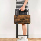 Table de service pliante pour télévision, table d'appoint portable en bois pour canapé, table d'appoint industrielle pour petits espaces – Gain de place, installation et pliage faciles