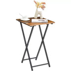 Table de service pliante pour télévision, table d'appoint portable en bois pour canapé, table d'appoint industrielle pour petits espaces – Gain de place, installation et pliage faciles