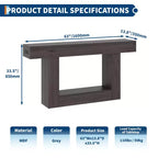 Console étroite à 2 niveaux de 160 cm avec station de charge, table de canapé en bois pour entrée, foyer ou salon, rangement derrière le canapé