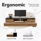 Bureau debout avec tiroirs, bureau électrique réglable en hauteur de 48 pouces avec rangement, bureau assis-debout d'une seule pièce avec étagère pour moniteur